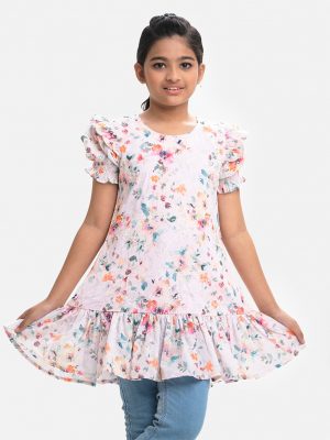 Pink A-line Georgette Tunic