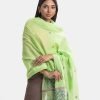 Lime Cotton Jacquard Dupatta