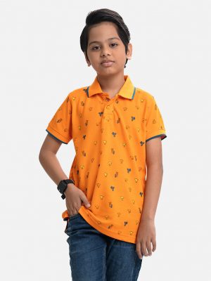 Orange Pique Short Sleeve Polo