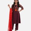 Dark Brown Viscose Salwar Kameez