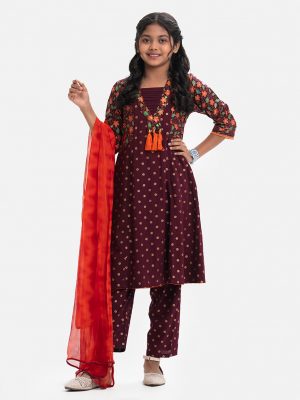 Dark Brown Viscose Salwar Kameez