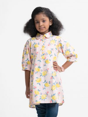 Pink Cotton A-line Tunic