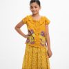 Yellow Georgette Woven Skirt and Top Set