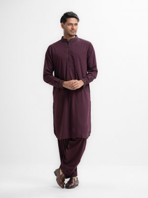 Burgundy Embroidered Kabli Set