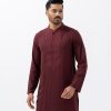 Maroon Viscose Semi Fit Panjabi