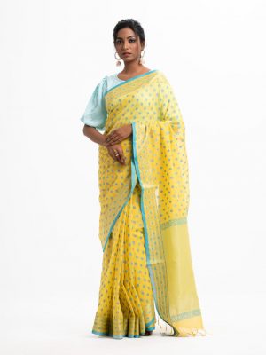 Yellow Cotton Saree
