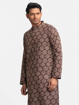 Coffee Brown Fitted Panjabi