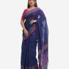 Blue Cotton Karchupi Saree