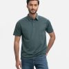 Teal Green Jacquard Knit Polo