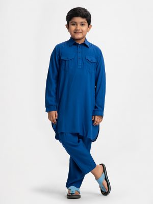 Blue Viscose Kabli Set