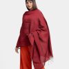 Maroon Half-silk Dupatta
