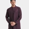 Burgundy Jacquard Semi Fit Panjabi