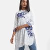 White Viscose High-low Hem Tunic