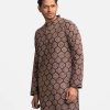 Coffee Brown Cotton Semi Fitted Panjabi