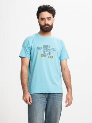 Sky Blue Cotton Short Sleeve T-shirt