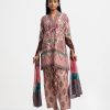 Peach Cotton Straight Salwar Kameez