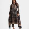 Black Crepe A-line Salwar Kameez