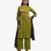 Green Georgette A-line Salwar Kameez