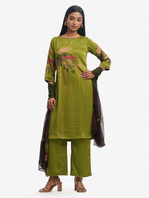 Green Georgette A-line Salwar Kameez