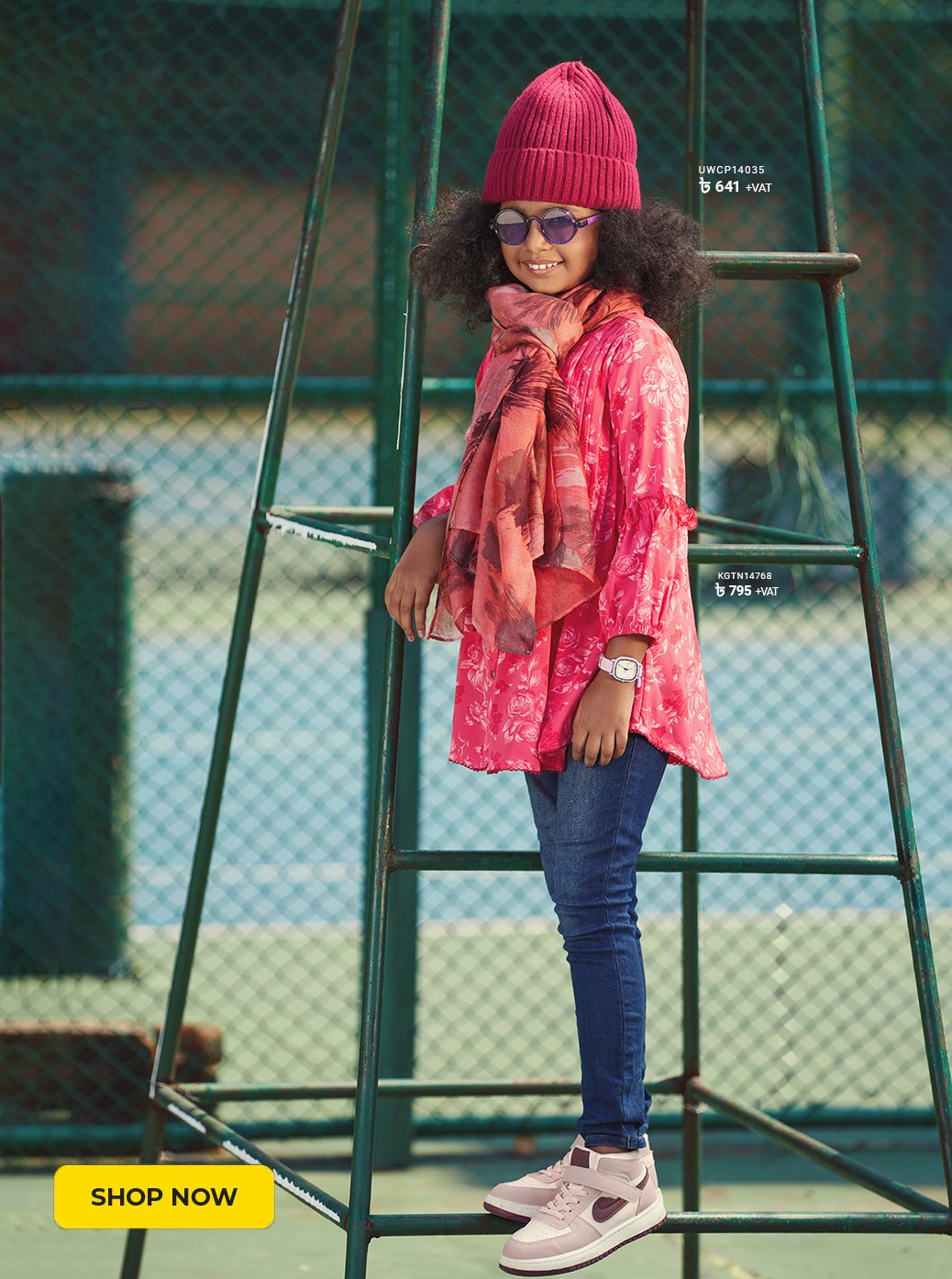 Pink Cotton A-line Tunic
