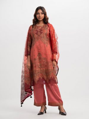 Peach Pink Muslin Exclusive Salwar Kameez
