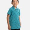 Blue Pique Short Sleeve Polo