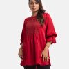 Red Georgette A-line Tunic