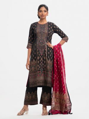 Black Joom Straight Salwar Kameez