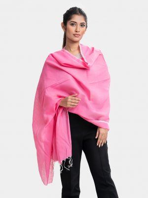 Pink Half-silk Dupatta