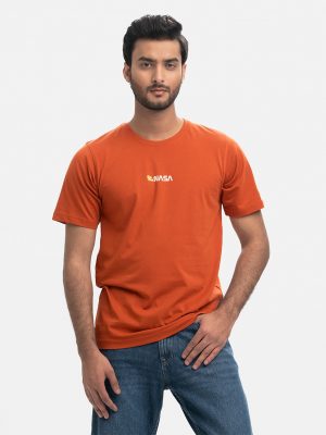 Orange Cotton Short Sleeve T-shirt