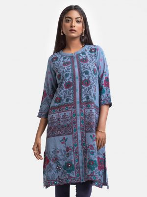 Ash Stretchable Georgette A-line Tunic