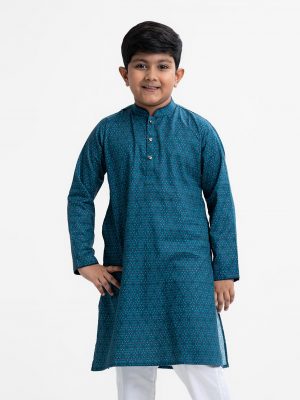 Blue Cotton Panjabi