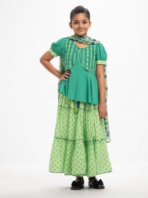 Green Viscose Ghagra Choli