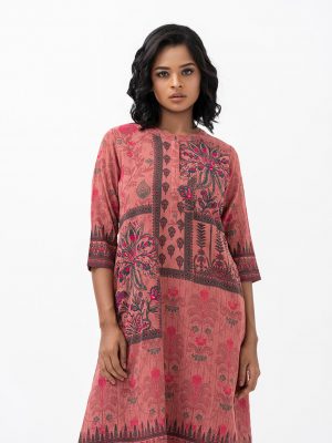 Onion Pink Georgette A-line Kameez