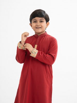 Red Jacquard Panjabi