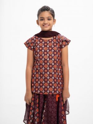 Burgundy Viscose Ghagra Choli