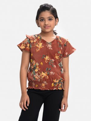 Brown Georgette Short Tunic