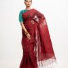 Maroon Cotton Saree