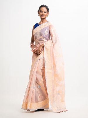 Creme Half-silk Saree