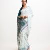 White Cotton Embroidered Saree