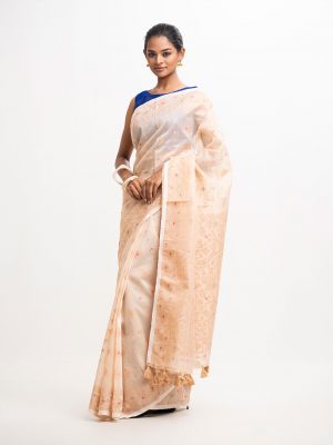 Light Brown Half-silk Saree