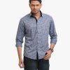 Gray Blended Long Sleeve Casual Shirt