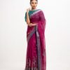 Burgundy Cotton Saree