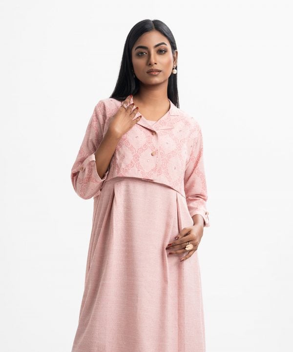 Exclusive Pink Rayon Tunic with Jacket