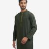 Green Jacquard Semi Fit Panjabi