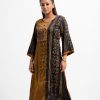 Olive A-line Crepe Kameez