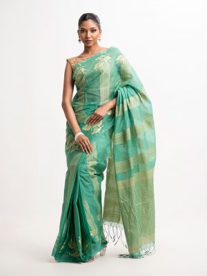 Mint Green Cotton Saree
