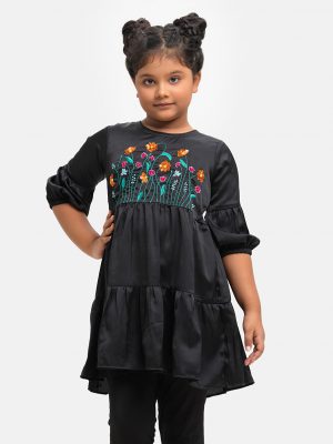 Black Crepe Flared Style Tunic