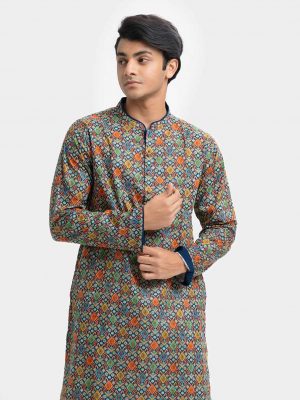 Printed Cotton Semi Fit Panjabi