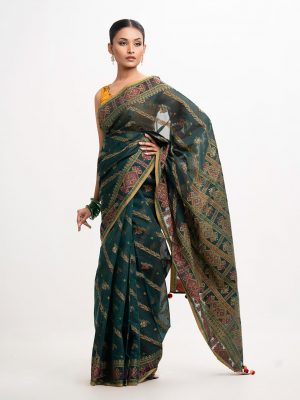 Green Half-silk Saree